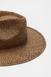 Woven Straw Fedora  Dark Praline  hi-res