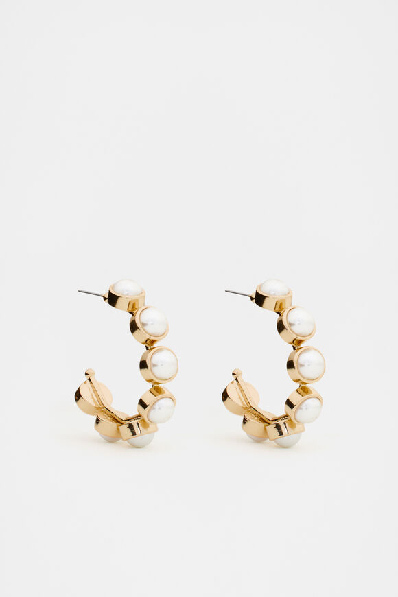 Stone Vintage Style Hoop  Gold  hi-res