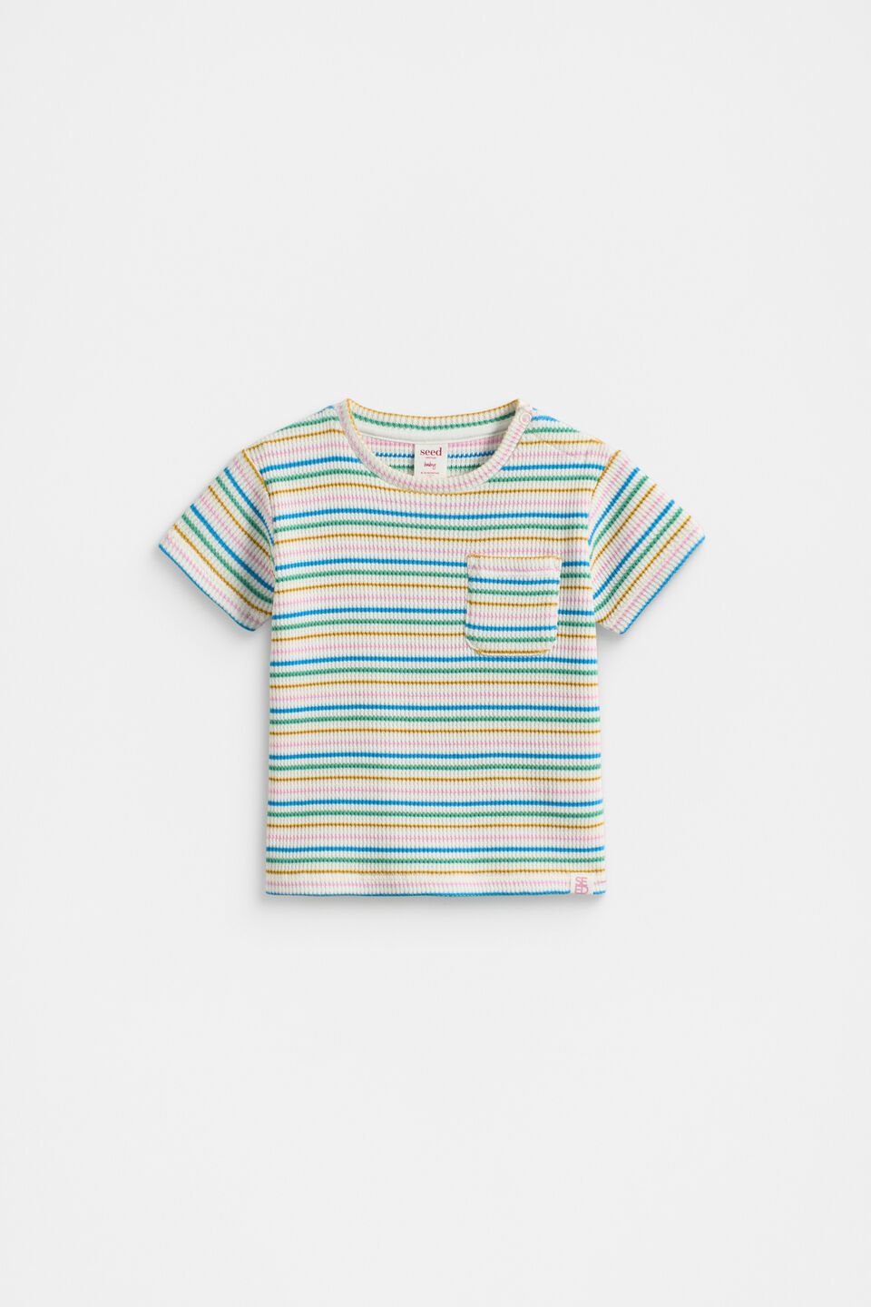 Stripe Waffle Tee  Multi