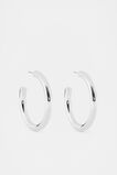 Large Solid Hoops  Silver  hi-res