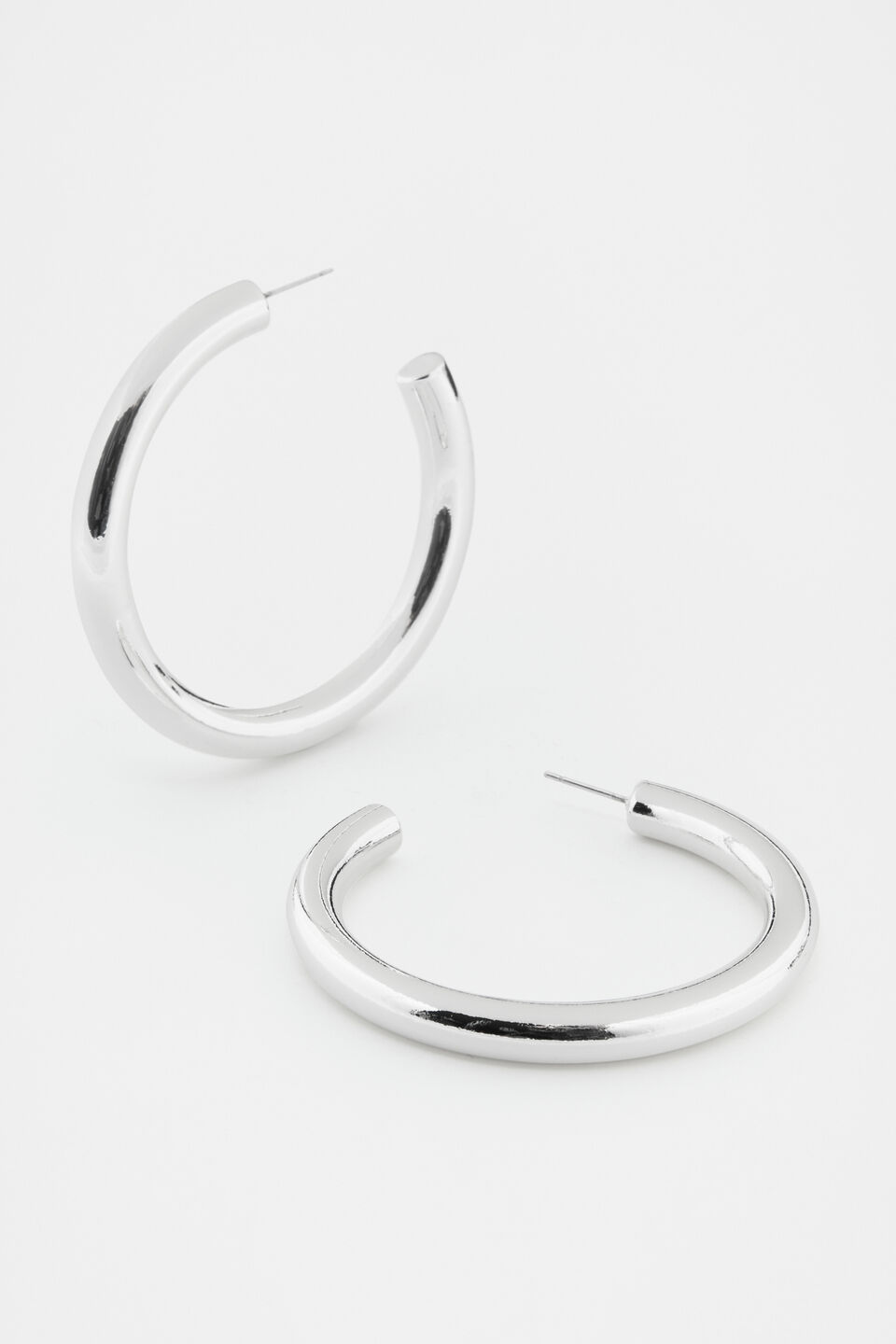 Large Solid Hoops  Silver