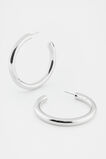Large Solid Hoops  Silver  hi-res