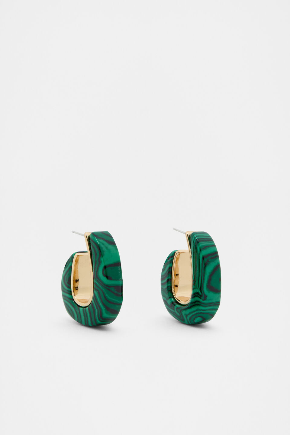 Stone 2 Tone Hoop  Green