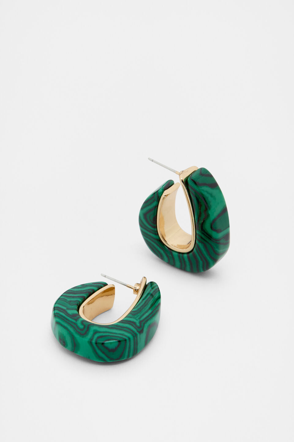 Stone 2 Tone Hoop  Green