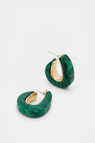 Stone 2 Tone Hoop  Green  hi-res