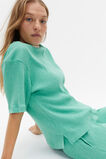 Ribbed Marle Top and Short PJ Set  Deep Emerald Marle  hi-res