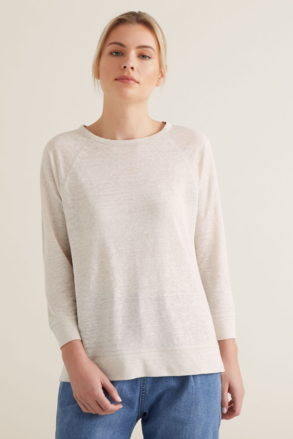 Raglan 3/4 Linen Top  