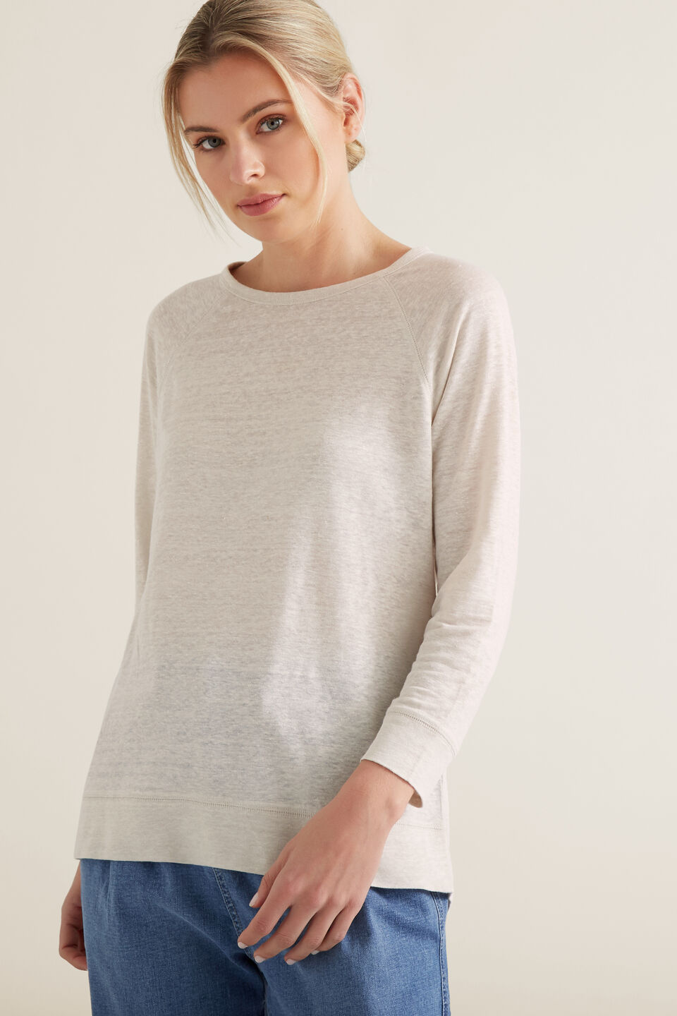 Raglan 3/4 Linen Top  