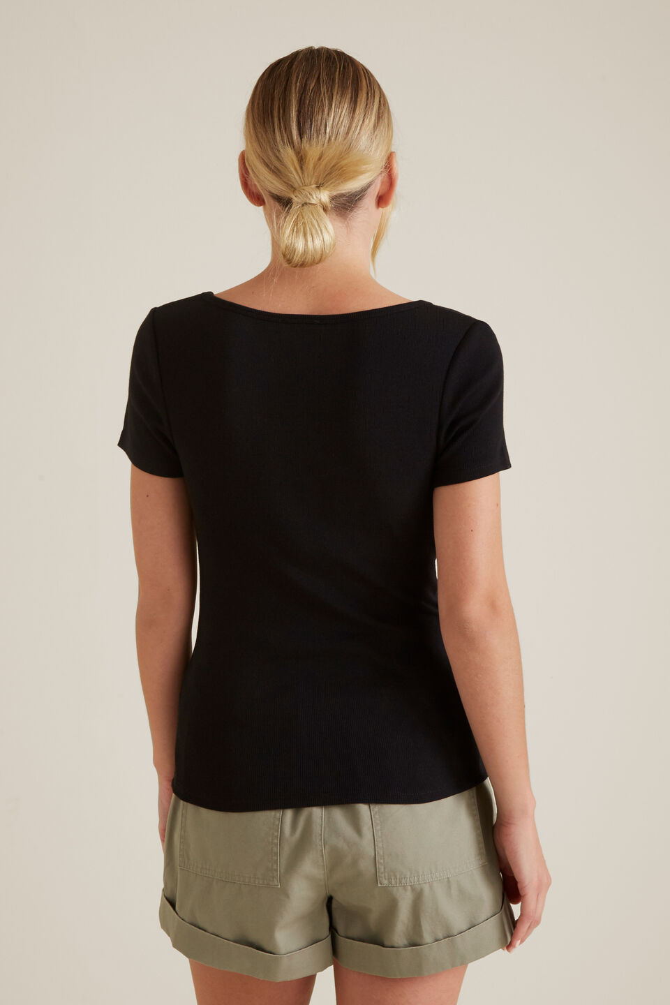 Square Neck Rib Tee  