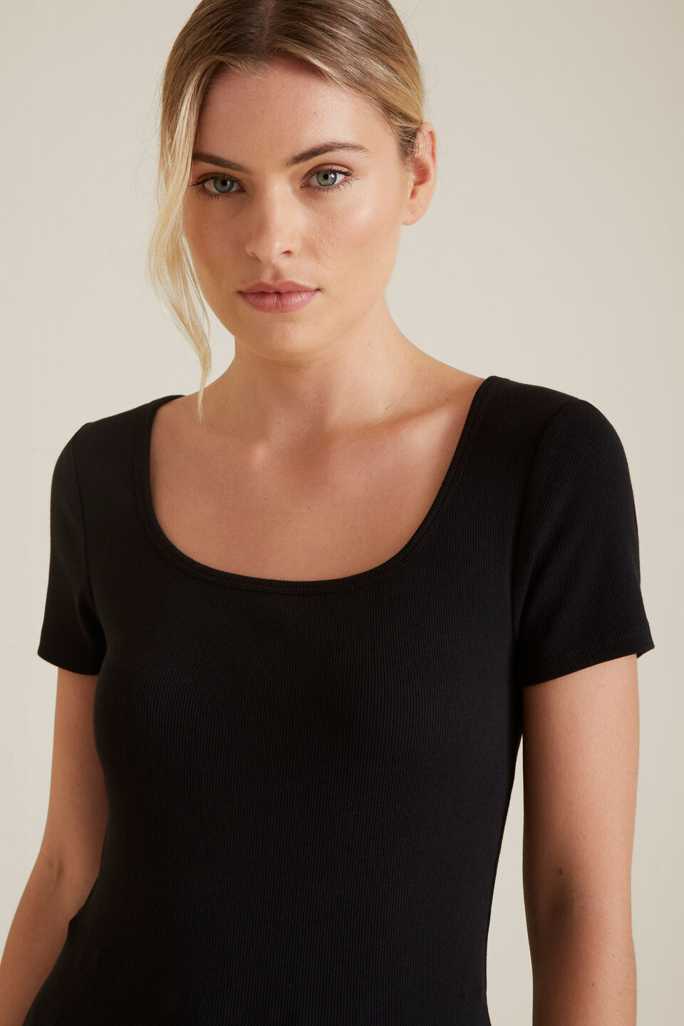 Square Neck Rib Tee  