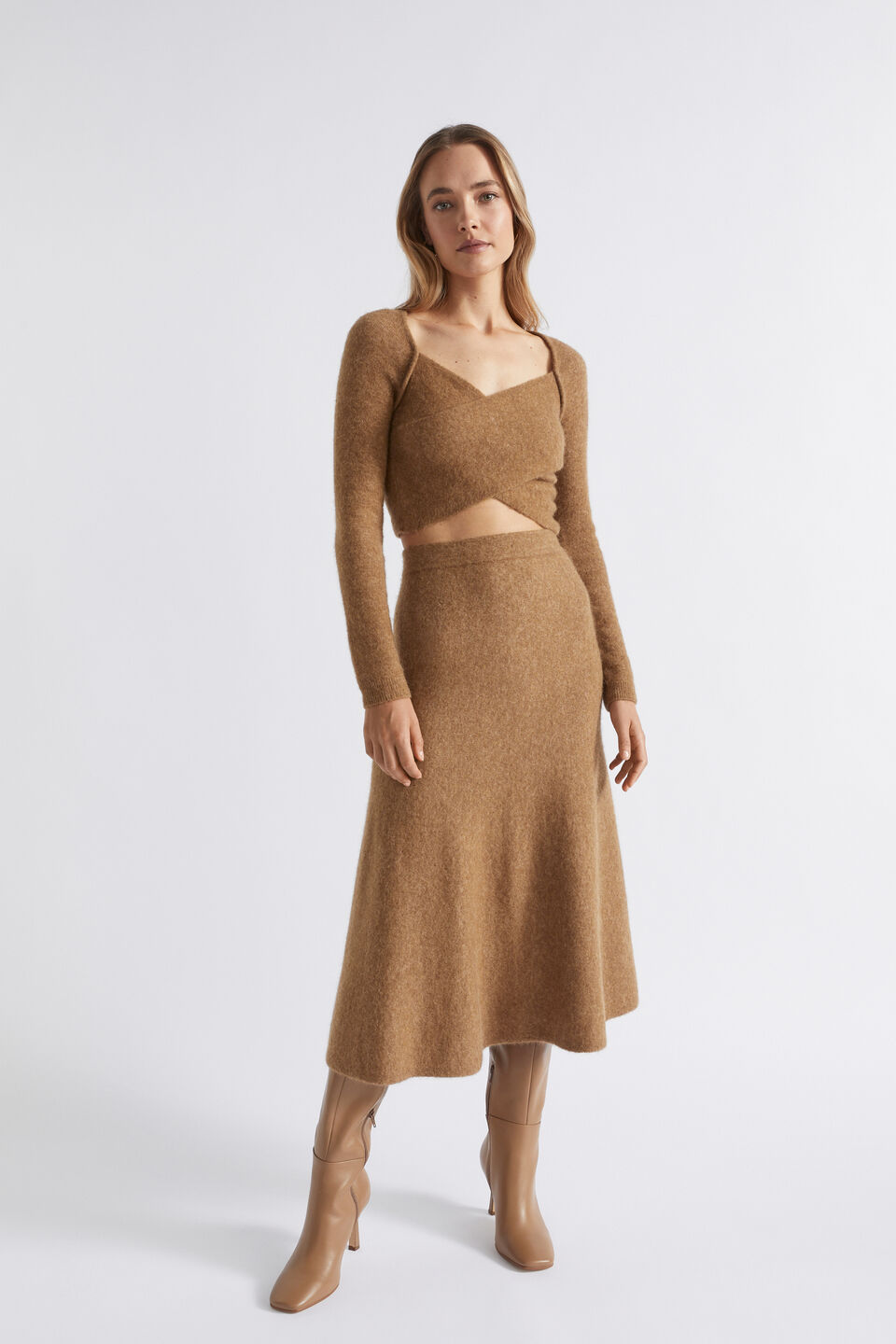 Cosy Knit Crop  Deep Brass Marle