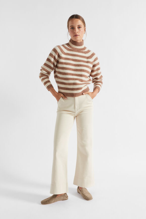 Brushed Stripe Knit  Macchiato Stripe  hi-res
