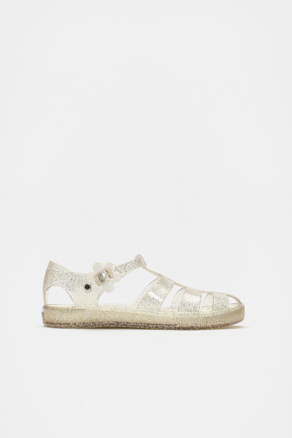 Cage Jelly Sandal  Gold Glitter