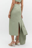 Leather Midi Panel Skirt  Pale Olive  hi-res