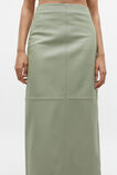 Leather Midi Panel Skirt  Pale Olive  hi-res