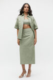 Leather Midi Panel Skirt  Pale Olive  hi-res