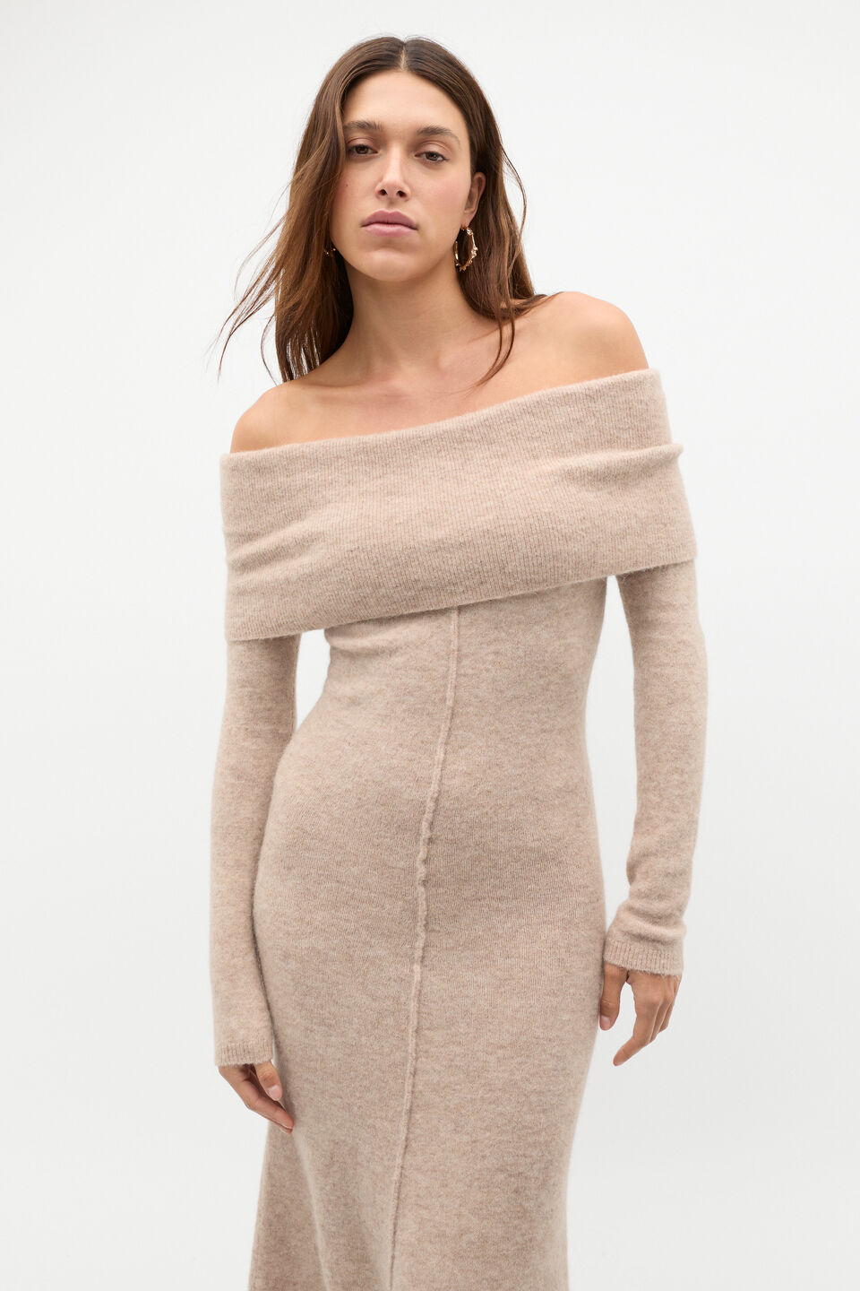 Lofty Off Shoulder Knit Dress  Cookie Marle