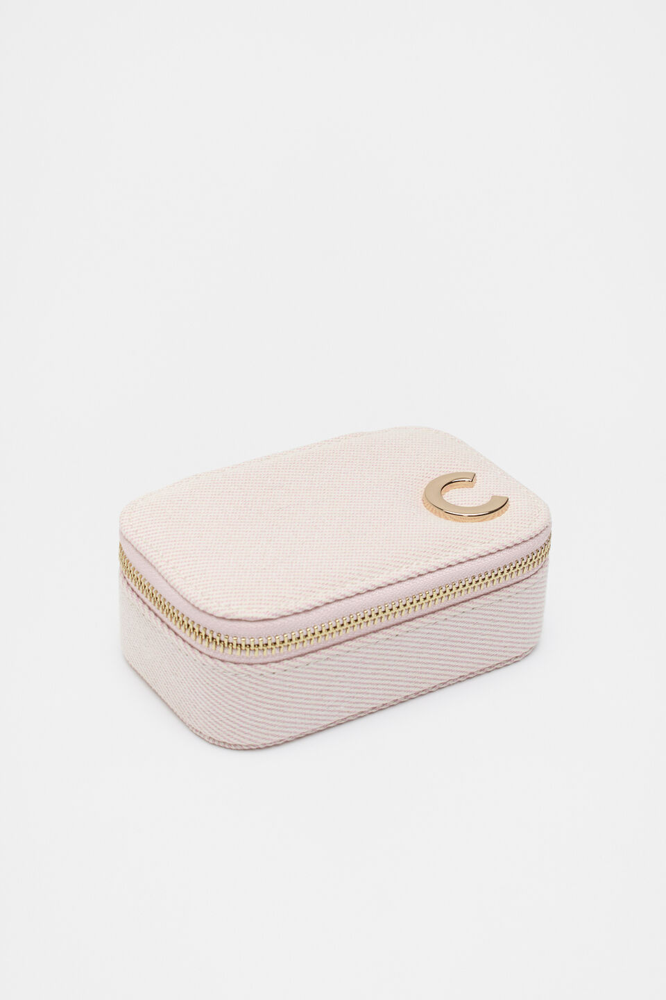 Initials Mini Jewellery Case Rose Petal  C