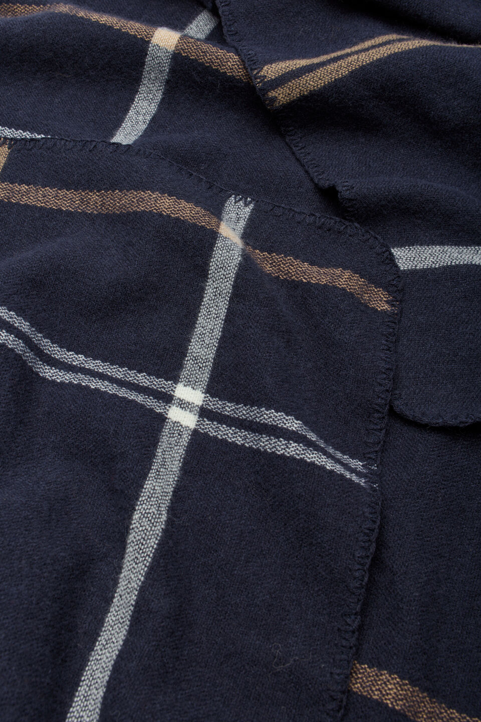Check Poncho  Twilight Blue