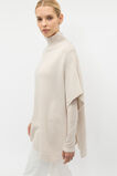 Rib Detail Poncho  Oat Marle  hi-res