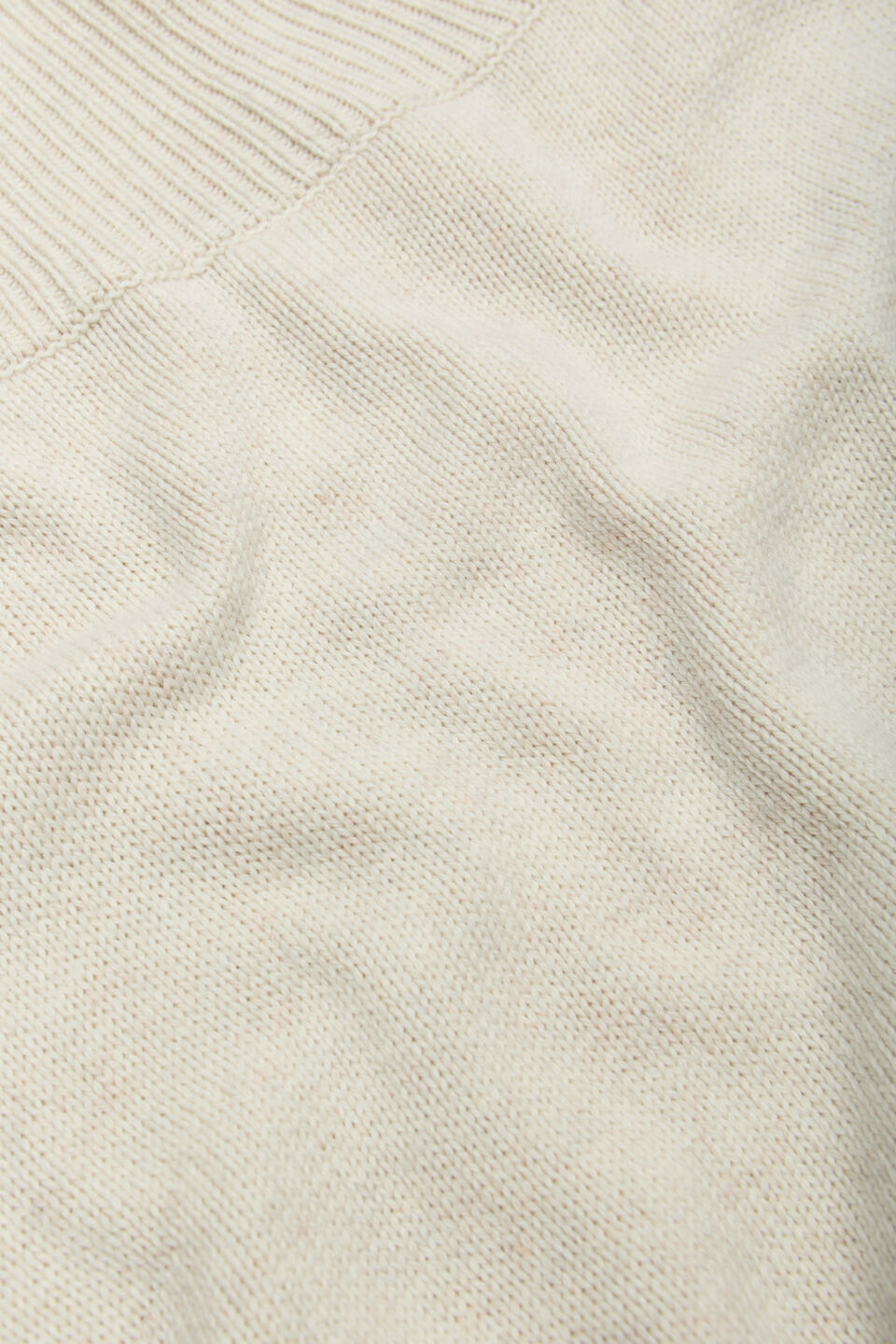 Rib Detail Poncho  Oat Marle