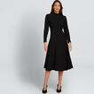 High Neck Jacquard Dress    hi-res