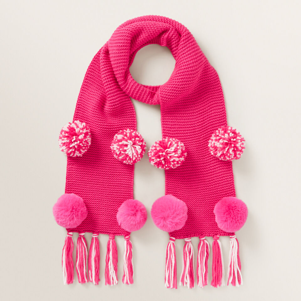 Pom Pom Fringe Scarf  