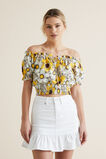 Shirred Vintage Floral Top    hi-res