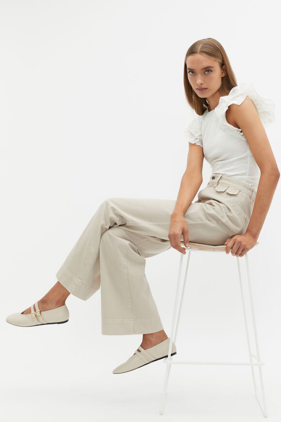Voile Ruffle Tee  Cloud Cream  hi-res