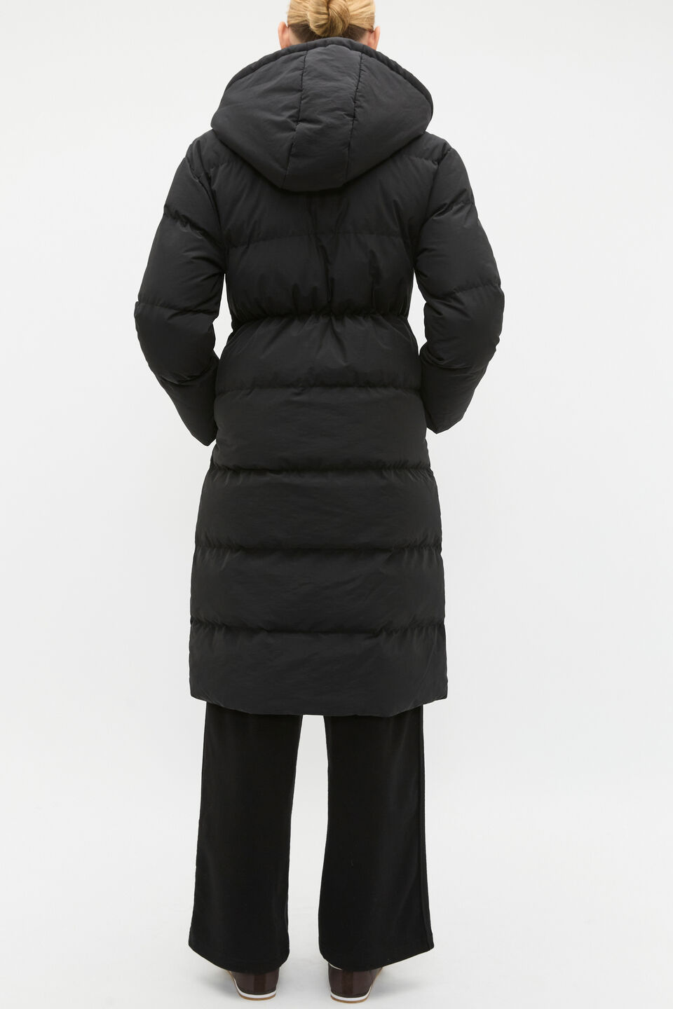 Longline Puffer Coat  Black