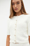 Textured Knit Cropped Cardi  Cloud Cream  hi-res