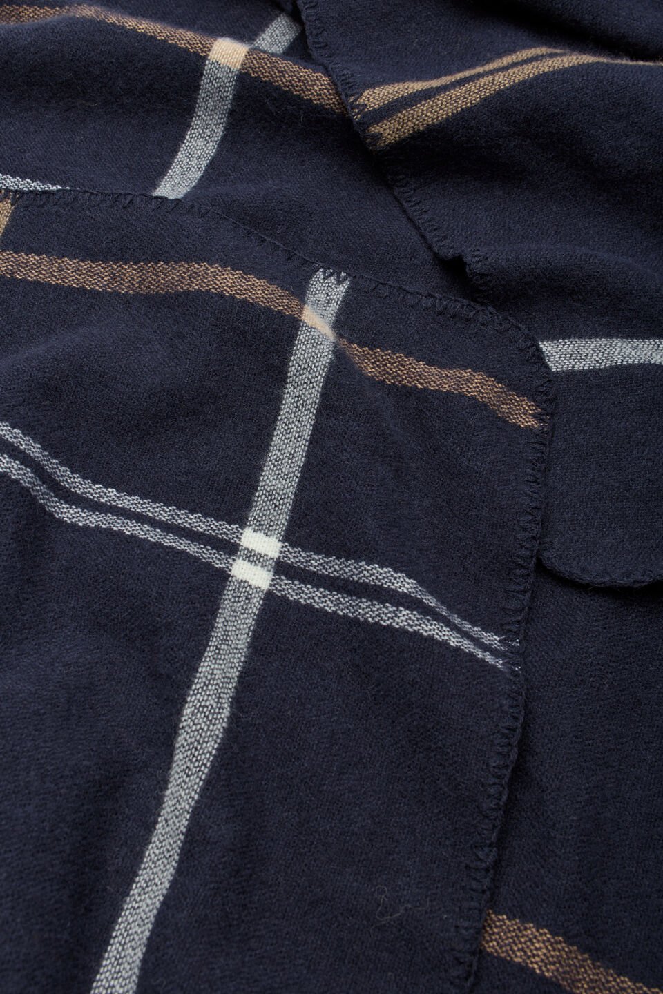 Check Poncho  Twilight Blue