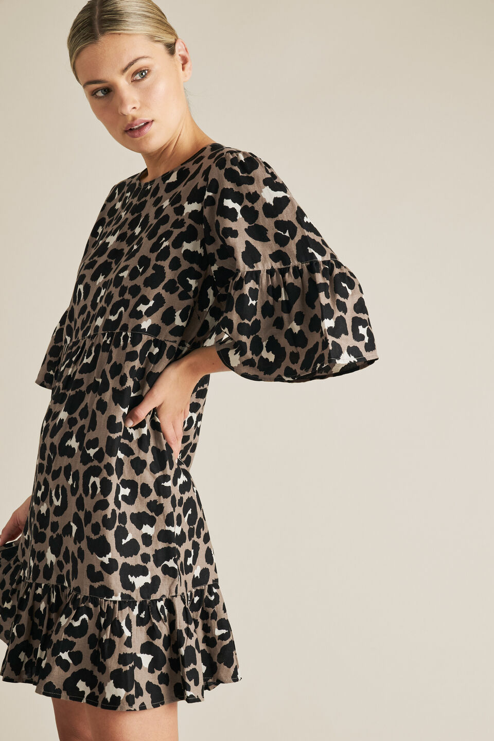 Animal Ruffle Dress  