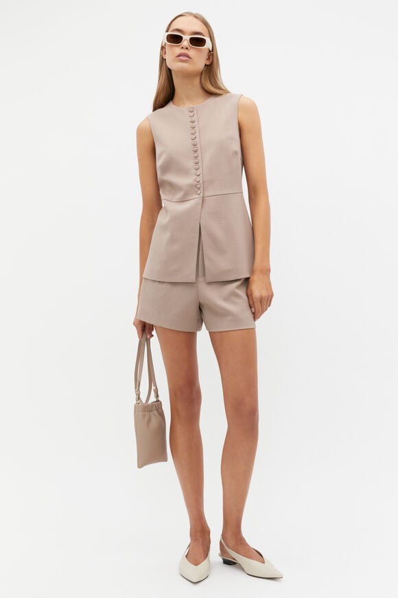 Tailored Pleat Front Short  Cookie  hi-res