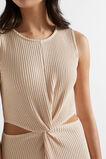 Two Tone Rib Twist Dress  Soft Wheat  hi-res