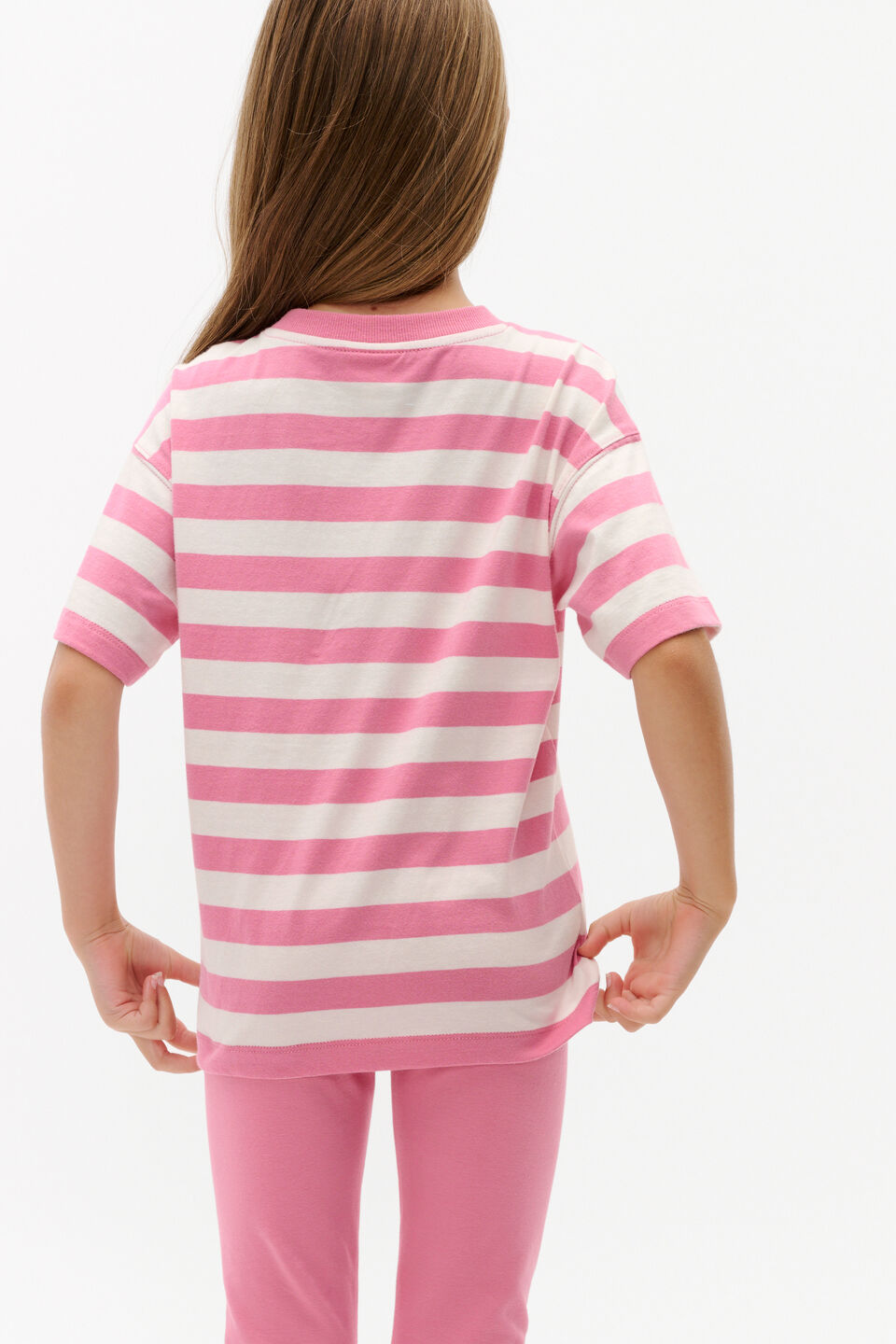 Core Stripe Tee  Raspberry