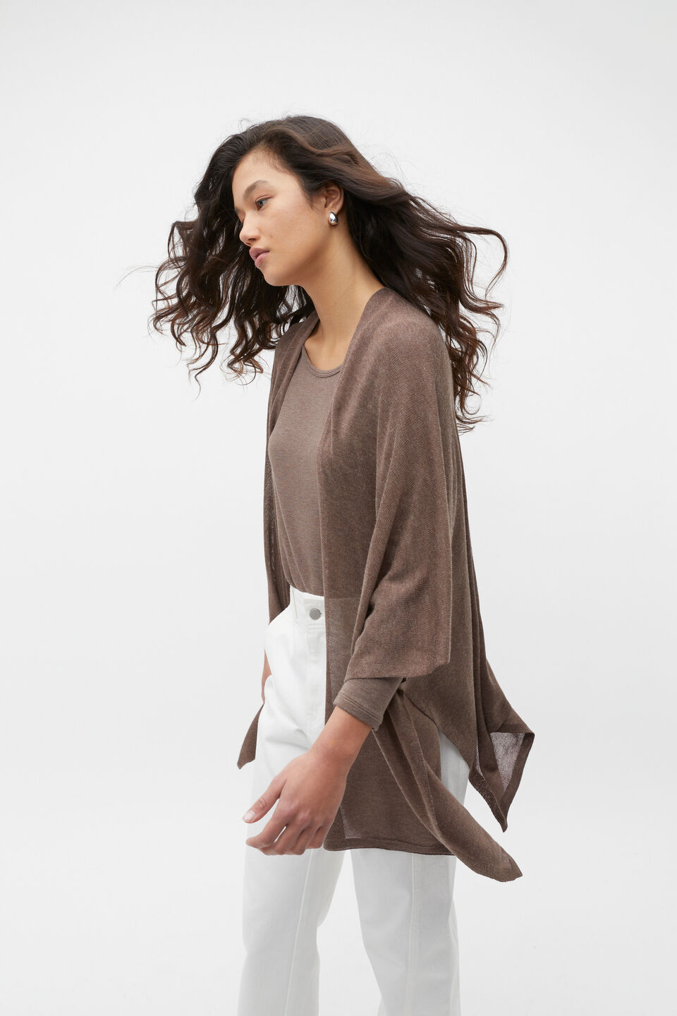 Fine Knit Poncho  Affogato