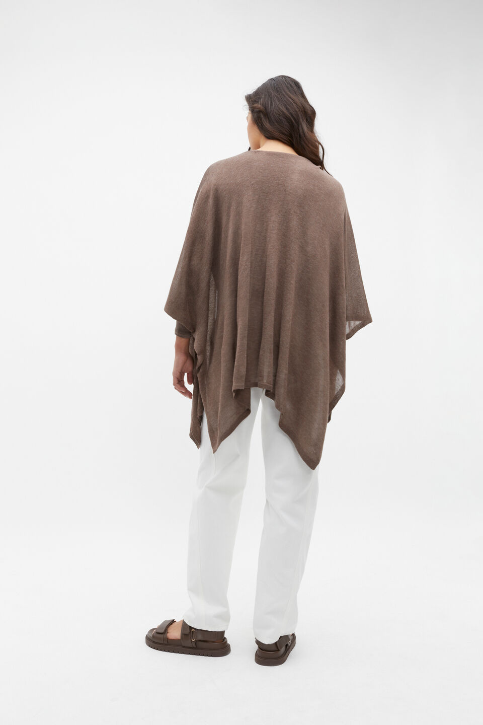 Fine Knit Poncho  Affogato