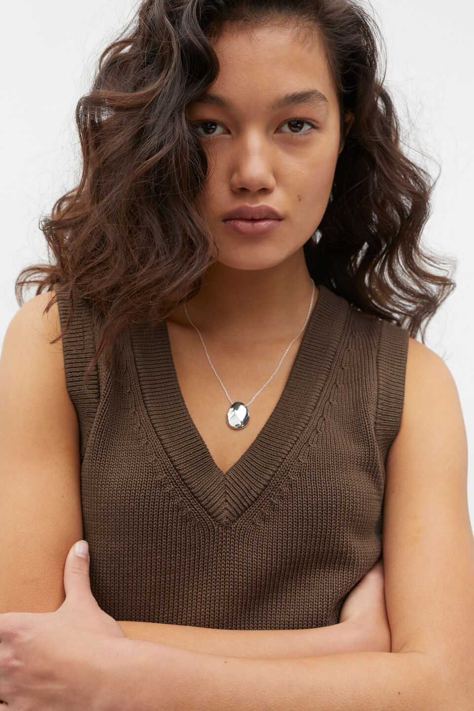 Droplet Pendant Necklace  Silver