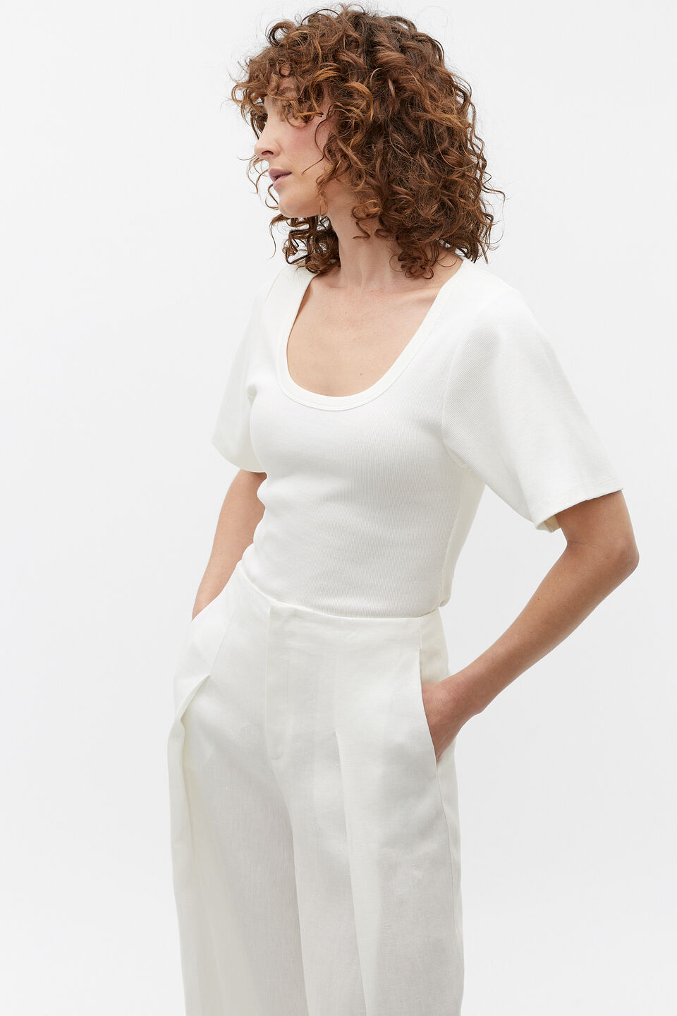 Scoop Neck Tee  Cloud Cream