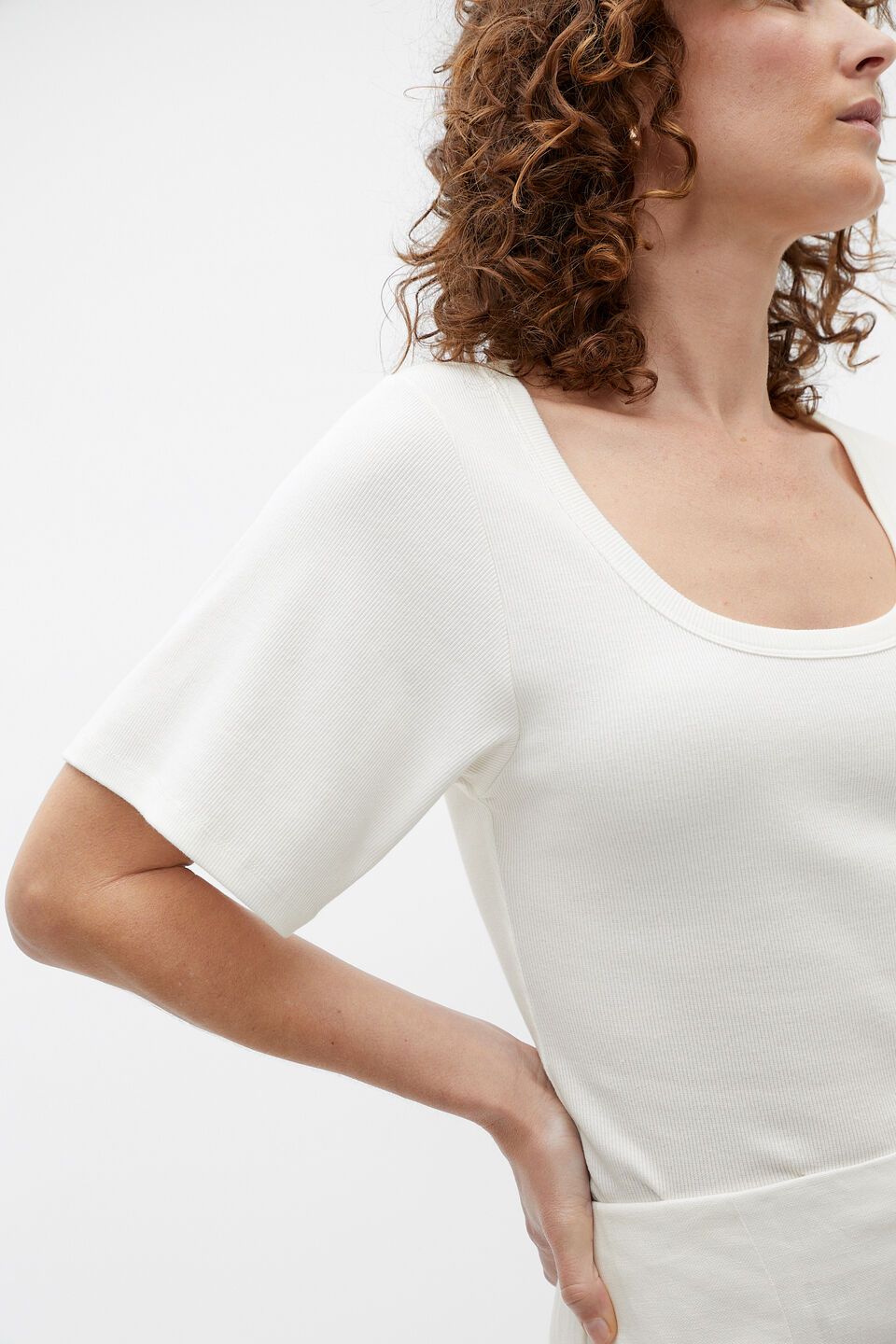Scoop Neck Tee  Cloud Cream