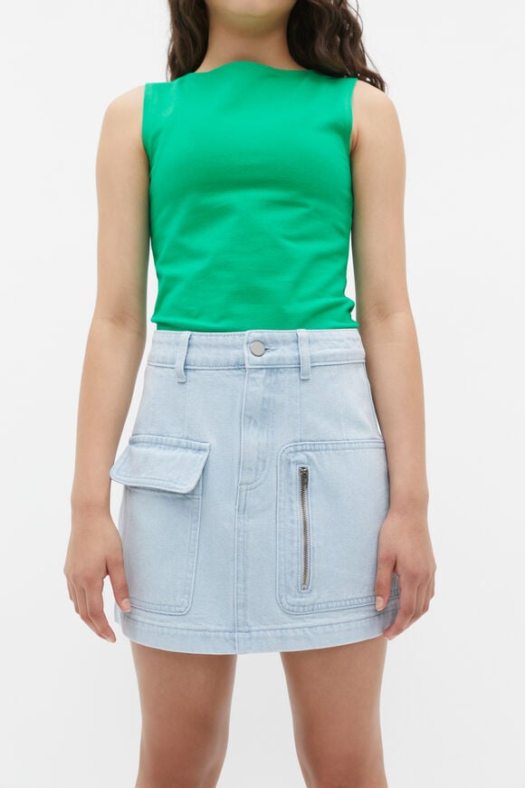 Cargo Denim Skirt  Glacier Denim  hi-res
