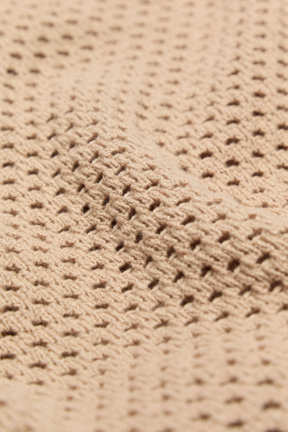 Crochet Knit Poncho  Nougat