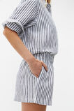 Linen Paperbag Stripe Short  Midnight Sky Stripe  hi-res