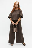 Linen Button Tab Pant  Dark Espresso  hi-res