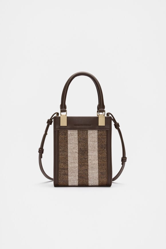 Mini Woven Tote  Dark Espresso  hi-res