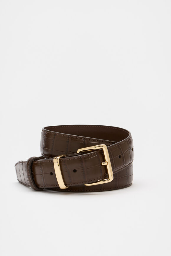 Cora Belt  Dark Espresso Croc  hi-res