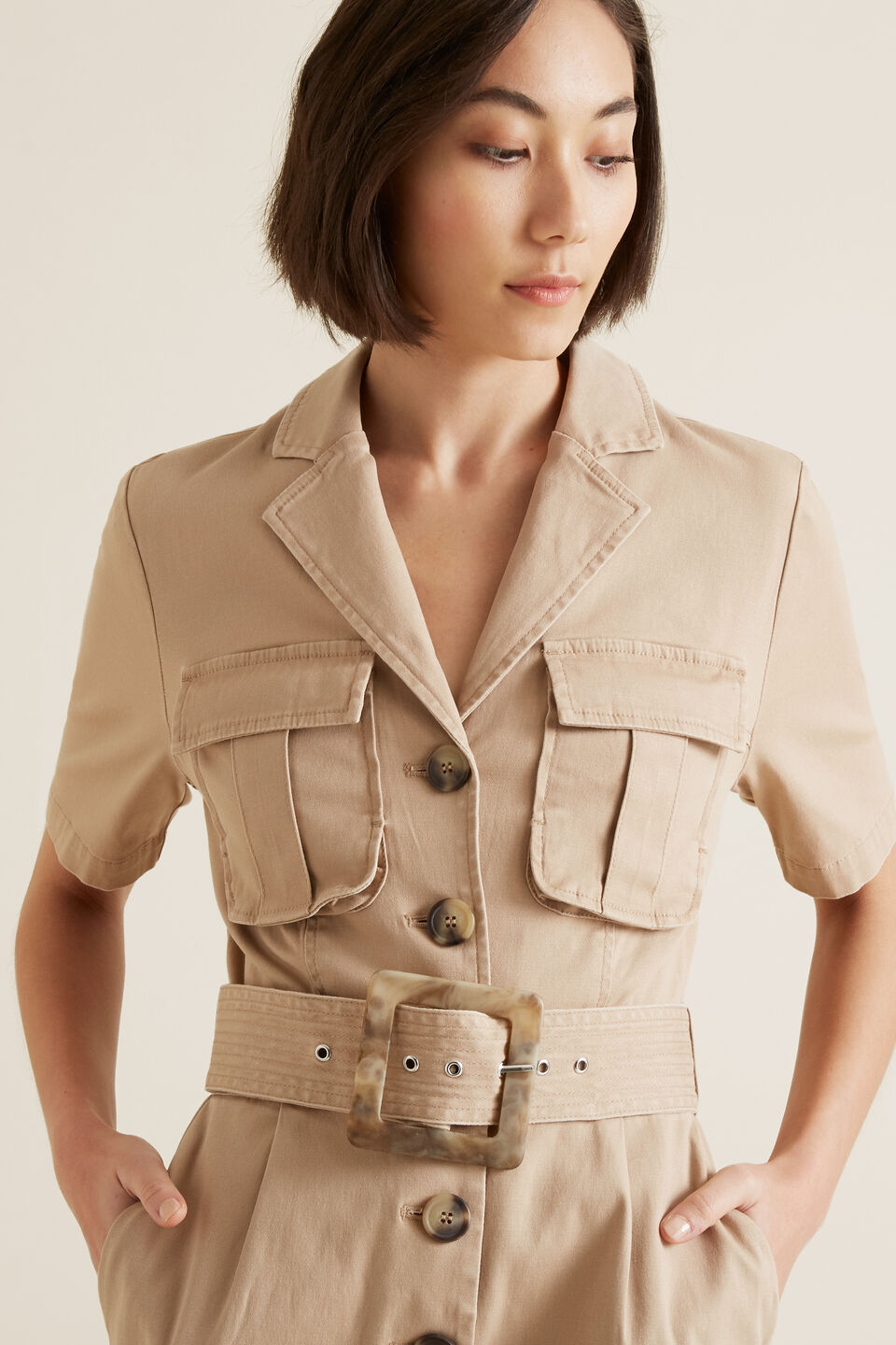 Utility Belted Playsuit  