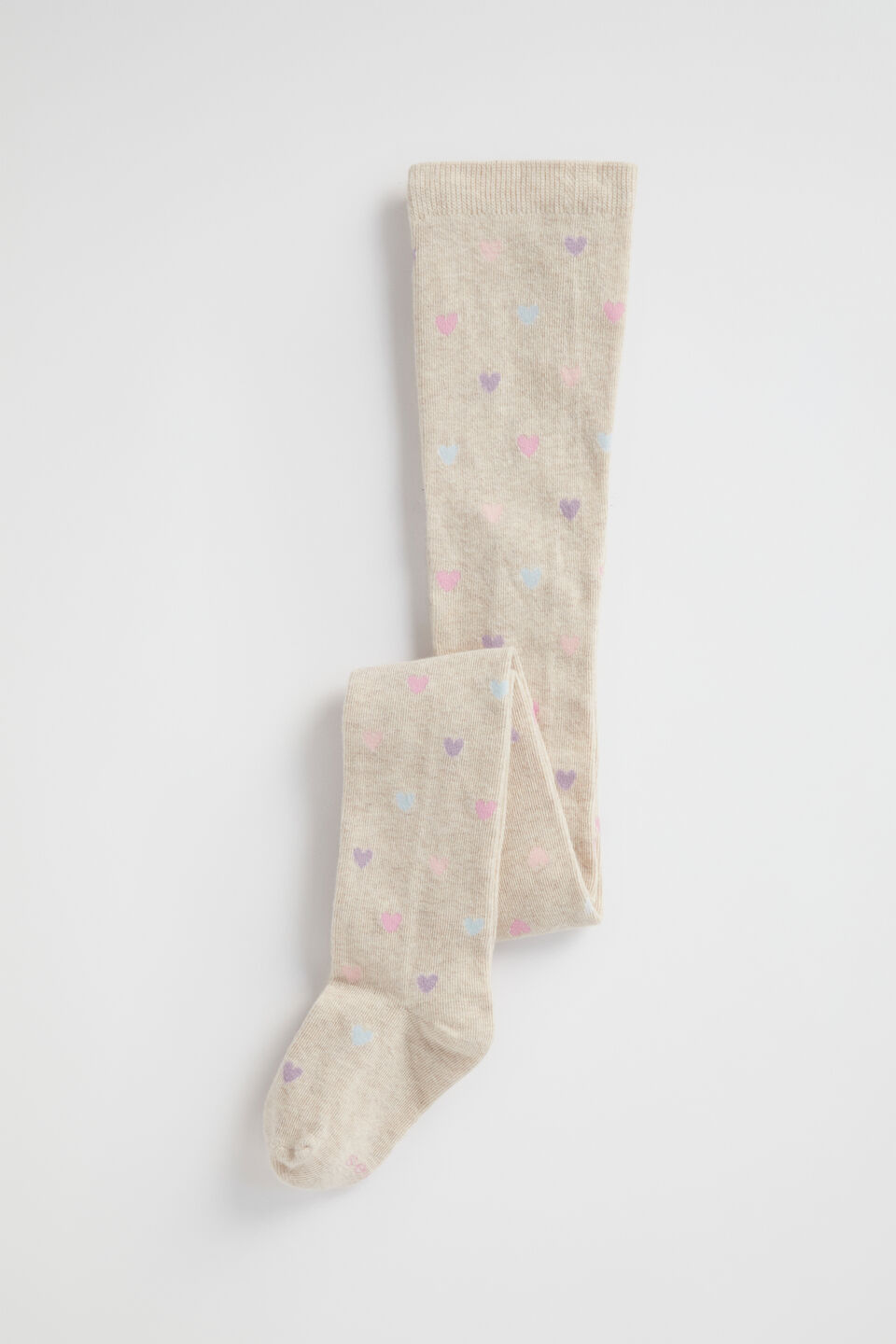 Heart Tights  Oat Marle
