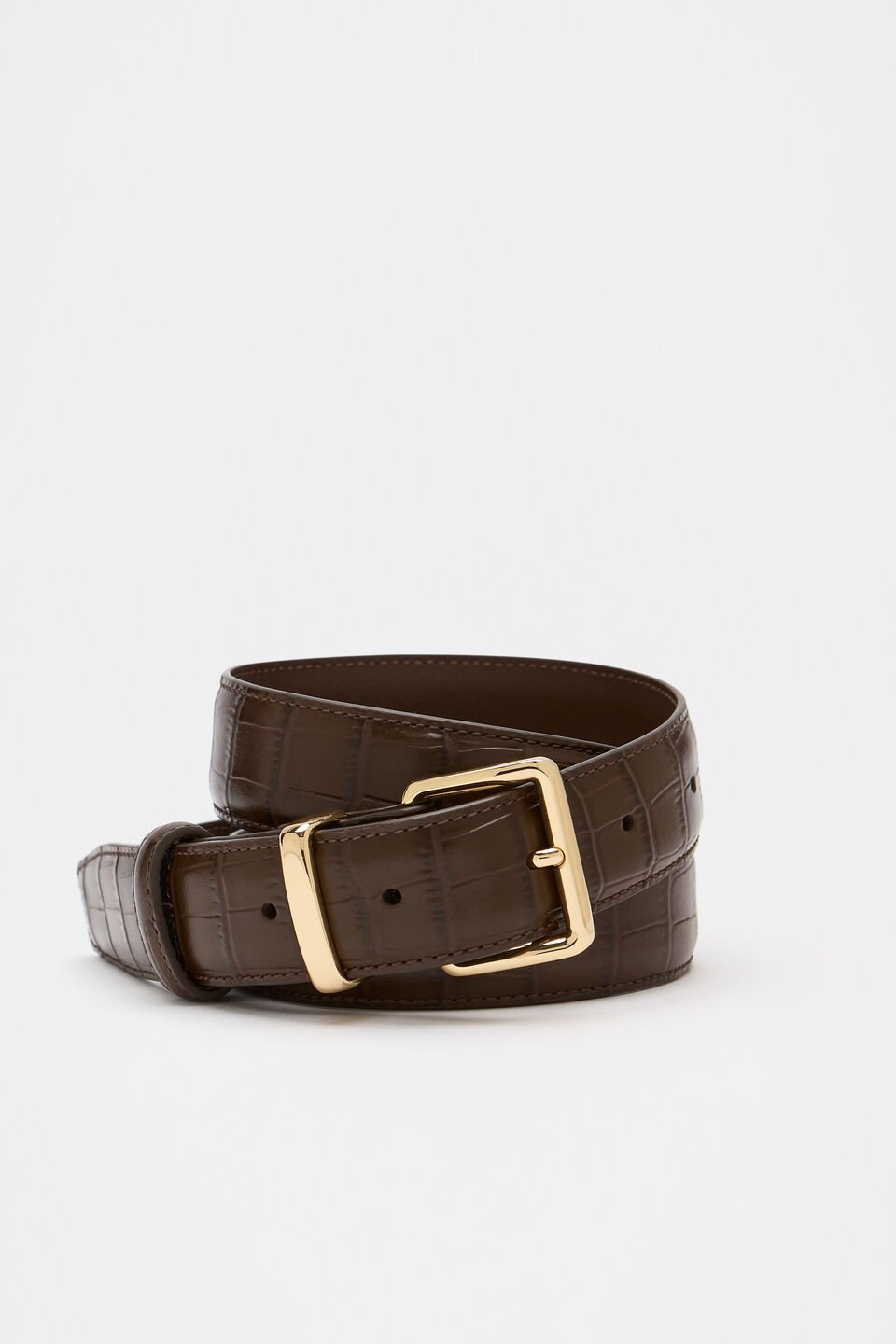 Cora Belt  Dark Espresso Croc